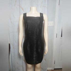 Donna Ricco Black Square-Neck Mini Sheath Dress